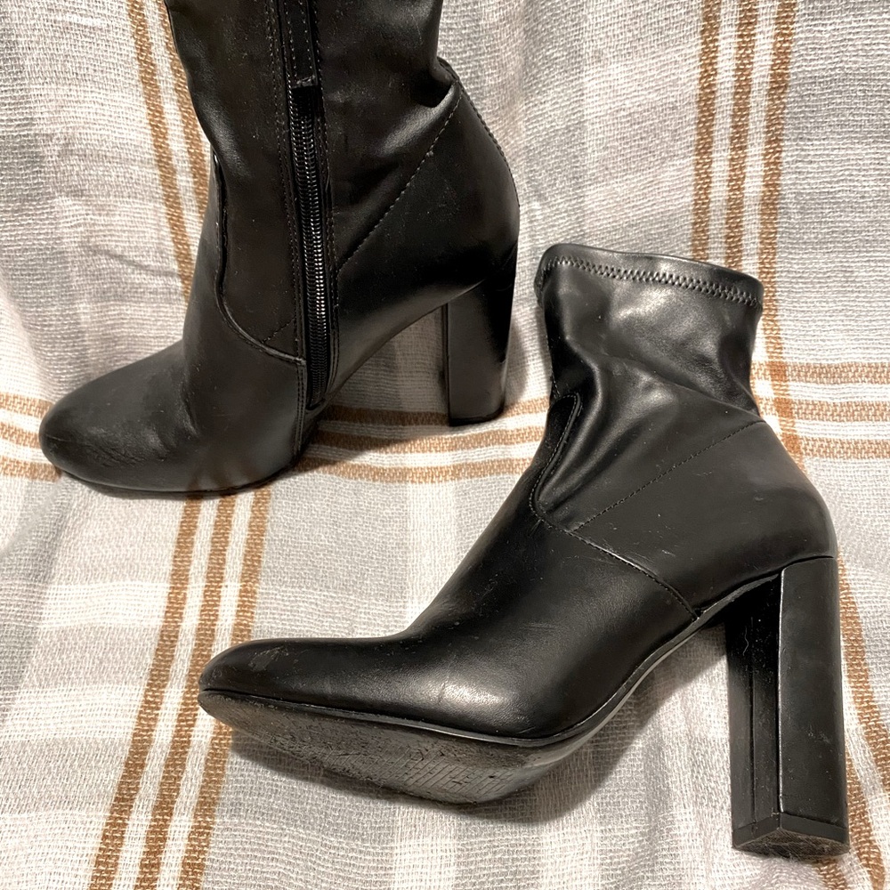 Black high heel boots size 7.5